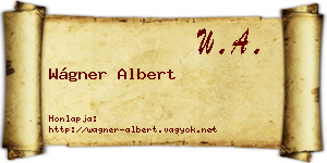 Wágner Albert névjegykártya