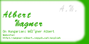 albert wagner business card